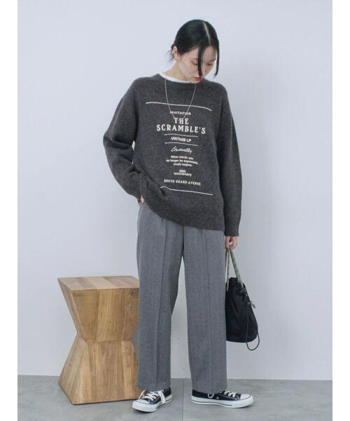 Samansa Mos2 blue（サマンサモスモスブルー）の「◎プリント起毛ニットプルオーバー（ニット/セーター・レディース・ブラウン/ネイビー/チャコールグレー・F）」の21枚目の写真