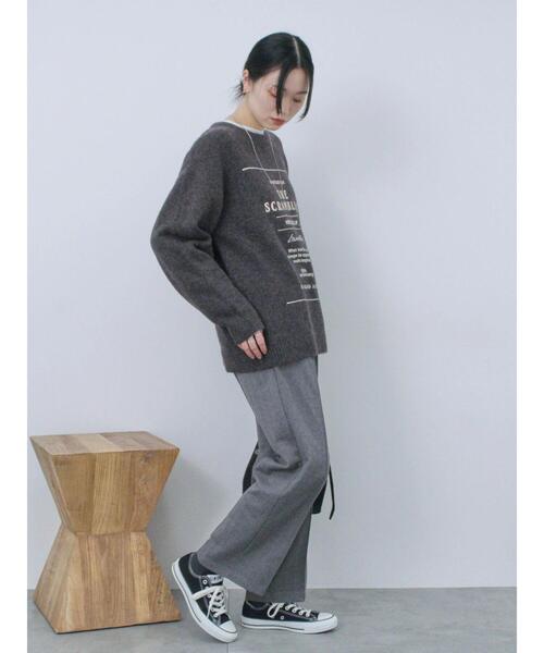 Samansa Mos2 blue（サマンサモスモスブルー）の「◎プリント起毛ニットプルオーバー（ニット/セーター・レディース・ブラウン/ネイビー/チャコールグレー・F）」の22枚目の写真