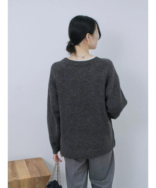 Samansa Mos2 blue（サマンサモスモスブルー）の「◎プリント起毛ニットプルオーバー（ニット/セーター・レディース・ブラウン/ネイビー/チャコールグレー・F）」の16枚目の写真