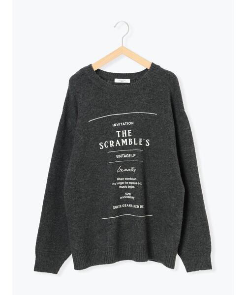 Samansa Mos2 blue（サマンサモスモスブルー）の「◎プリント起毛ニットプルオーバー（ニット/セーター・レディース・ブラウン/ネイビー/チャコールグレー・F）」の5枚目の写真