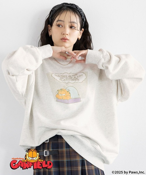 RAGEBLUE(レイジブルー)の「<Garfield/ガーフィールド>別注ヴィンテージライクプリントスウェット(スウェット・レディース・オフホワイト/ブラック/イエロー・FREE)」の2枚目の写真