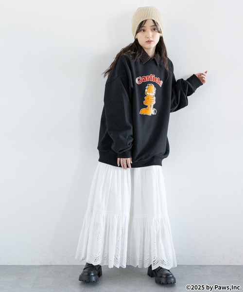 RAGEBLUE(レイジブルー)の「<Garfield/ガーフィールド>別注ヴィンテージライクプリントスウェット(スウェット・レディース・オフホワイト/ブラック/イエロー・FREE)」の6枚目の写真