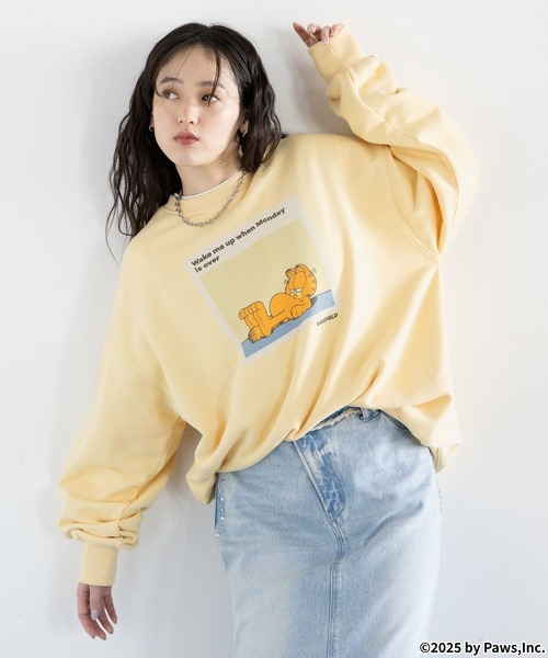 RAGEBLUE(レイジブルー)の「<Garfield/ガーフィールド>別注ヴィンテージライクプリントスウェット(スウェット・レディース・オフホワイト/ブラック/イエロー・FREE)」の17枚目の写真