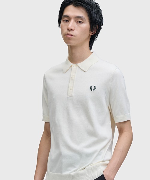 イタリア製 フレッドペリー コットンニット ポロシャツ　クリーニング済み FRED PERRY（フレッドペリー）の「Cotton Knitted Polo Shirt