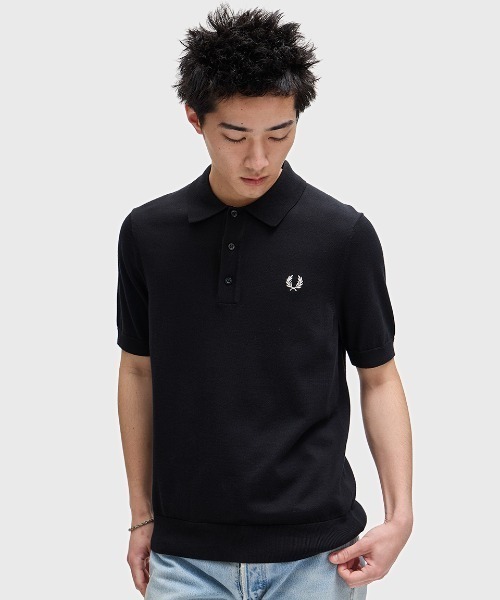 FRED PERRY ニットポロシャツ　半袖　イタリア製 FRED PERRY フレッドペリー ポロシャツ メンズ K5310 ツーカラー