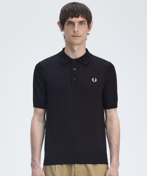 美品 イタリア製 フレッドペリー FREDPERRY コットンニット ポロシャツ FRED PERRY（フレッドペリー）の「Paper Knitted Shirt