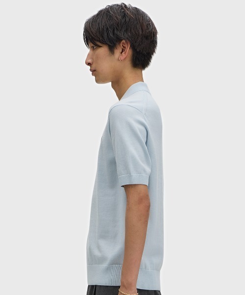 イタリア製 フレッドペリー コットンニット ポロシャツ　クリーニング済み フレッドペリー コットン ニット ポロシャツ FRED PERRY K9725 メンズ