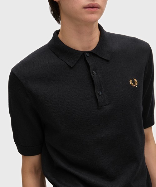 FRED PERRY(フレッドペリー)の「Cotton Knitted Polo Shirt/コットンニットポロシャツ(ポロシャツ・メンズ・ブルー/グリーン/ベージュ/オレンジ/ライトブルー/ブラック/ゴールド/ライトオリーブ/セージグリーン/ダークネイビー/ブラック系その他/ダークグリーン/ライトベージュ/ネイビー/サックスブルー/ブラウン・M/L/S)」の22枚目の写真