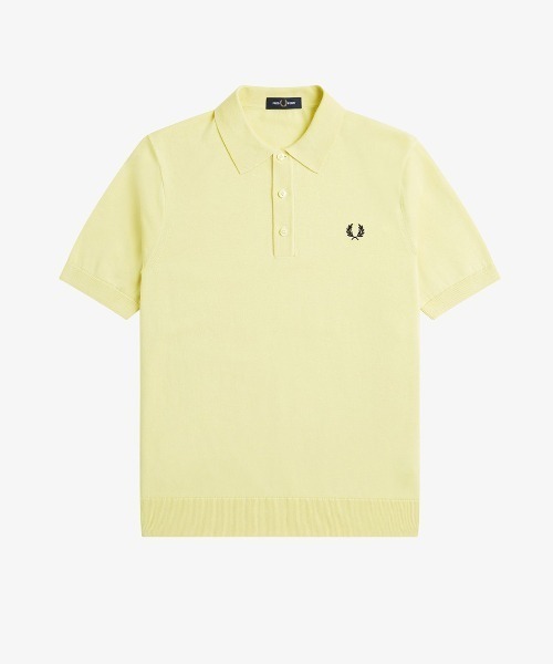FRED PERRY コットンニット ポロシャツ ロゴ イタリア製 FRED PERRY ポロシャツ Cotton Knitted Polo Shirt／コットン
