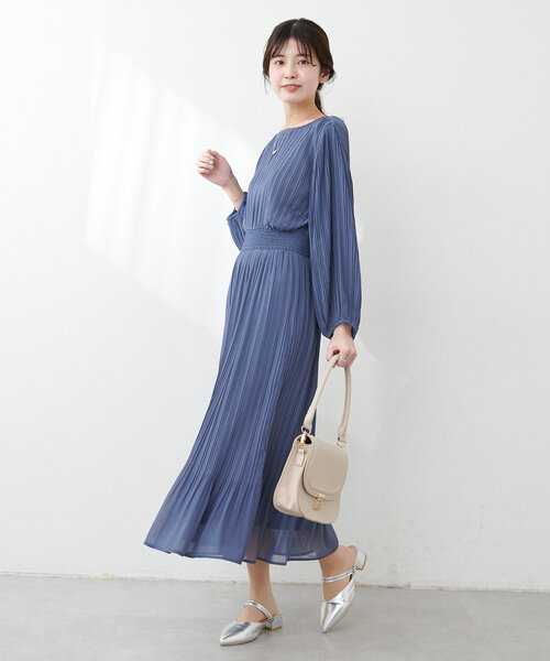 natural couture osono総プリーツレディワンピース L natural couture】＜osono＞総プリーツレディワンピース｜ナイ