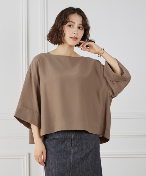 ブラウス シャツ ボートネックブラウス「BRING Material」 レディース セール】ボートネックブラウス《BRING Material》（シャツ