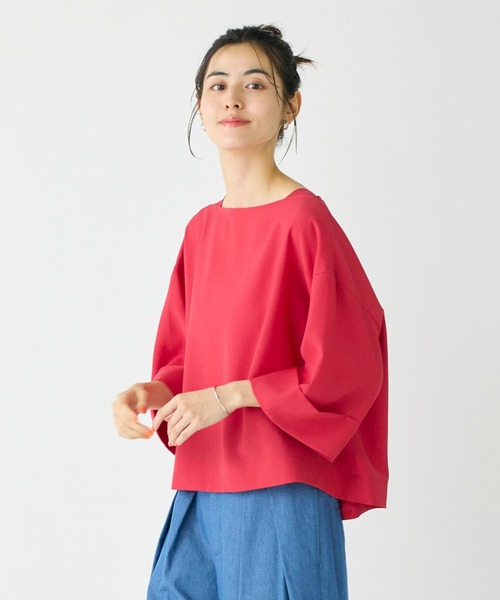 ブラウス シャツ ボートネックブラウス「BRING Material」 レディース セール】ボートネックブラウス《BRING Material》（シャツ