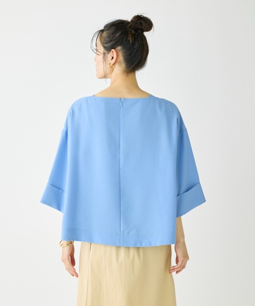 I.T.'S international（イッツインターナショナル）の「ボートネックブラウス《BRING Material》（シャツ/ブラウス・レディース・グリーン/ラベンダー/ネイビー/ブルー/カーキ/チェリーピンク/イエロー・フリー）」の18枚目の写真