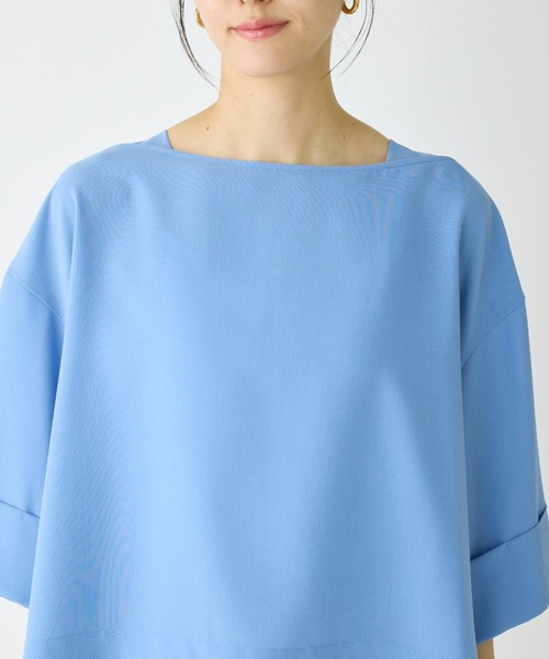 I.T.'S international（イッツインターナショナル）の「ボートネックブラウス《BRING Material》（シャツ/ブラウス・レディース・グリーン/ラベンダー/ネイビー/ブルー/カーキ/チェリーピンク/イエロー・フリー）」の19枚目の写真