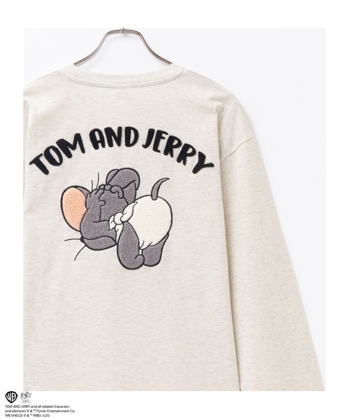 Tom&Jerry(トムアンドジェリー)の「TOM&JERRY タフィーサガラ長袖T(Tシャツ/カットソー・メンズ・ホワイト系/グリーン系・M/L/XL)」の1枚目の写真