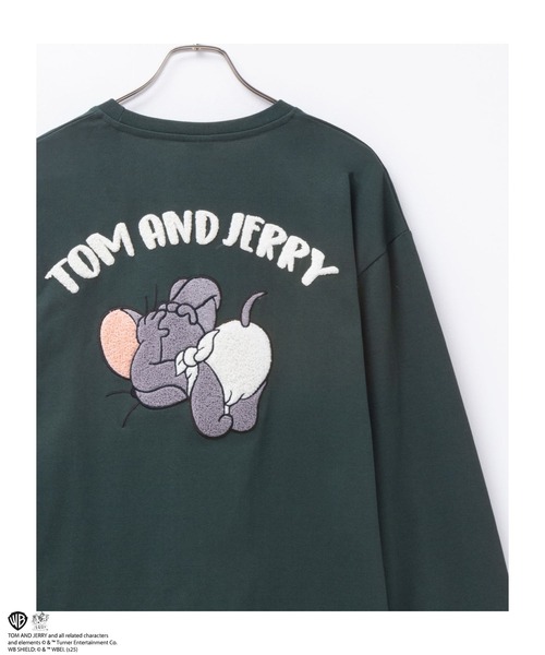 Tom&Jerry(トムアンドジェリー)の「TOM&JERRY タフィーサガラ長袖T(Tシャツ/カットソー・メンズ・ホワイト系/グリーン系・M/L/XL)」の2枚目の写真