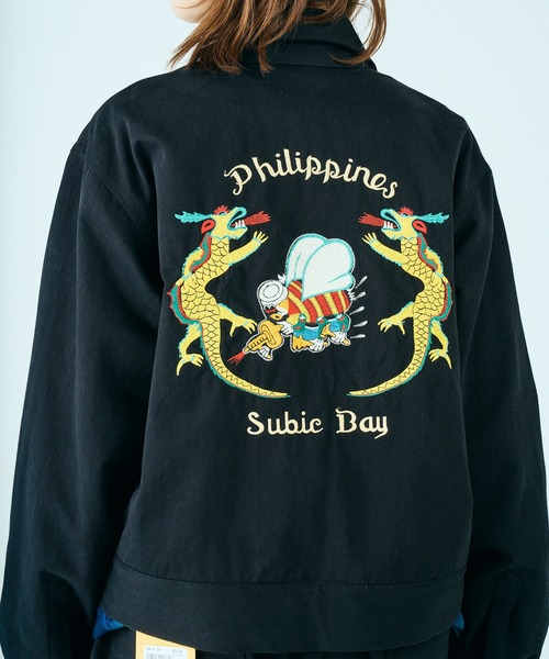 THRIFTY LOOK（スリフティールック）の「THRIFTY LOOK / スリフティールック SEABEES JACKET シービーズジャケット 刺しゅう サテン コットン スーベニアジャケット（ブルゾン・メンズ・ブラック/ブラック系その他・MEDIUM/LARGE/X-SMALL）」の4枚目の写真