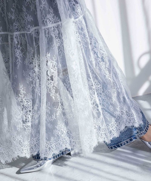 LOWRYS FARM（ローリーズファーム）の「レースボリュームスカート 290863（スカート・レディース・オフホワイト/ブルー/ブラック・FREE）」の8枚目の写真