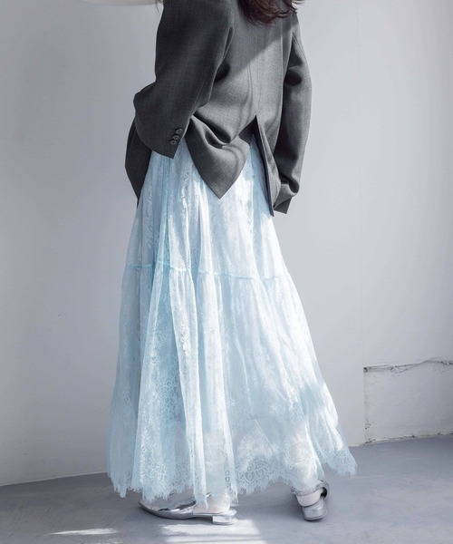LOWRYS FARM（ローリーズファーム）の「レースボリュームスカート 290863（スカート・レディース・オフホワイト/ブルー/ブラック・FREE）」の12枚目の写真