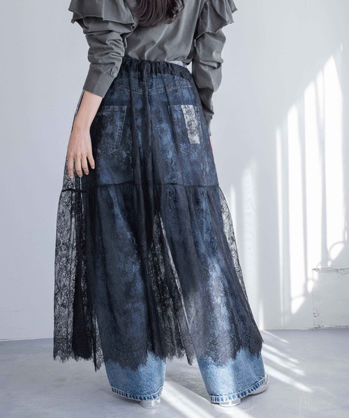 LOWRYS FARM（ローリーズファーム）の「レースボリュームスカート 290863（スカート・レディース・オフホワイト/ブルー/ブラック・FREE）」の15枚目の写真
