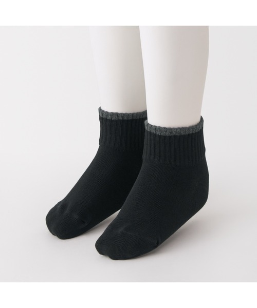 無印良品(ムジルシリョウヒン)の「キッズ 足なり直角 ショート丈靴下(柄・3足組)(ソックス/靴下・キッズ・その他/ホワイト系/その他1/ブルー系/ブラック系・19-23cm)」の12枚目の写真