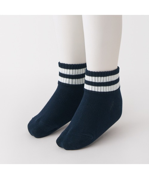 無印良品(ムジルシリョウヒン)の「キッズ 足なり直角 ショート丈靴下(柄・3足組)(ソックス/靴下・キッズ・その他/ホワイト系/その他1/ブルー系/ブラック系・19-23cm)」の17枚目の写真