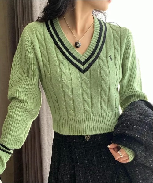 VIBGYOR（ヴィブジョー）の「短丈 ニットセーター ウサギ(BDS)（ニット/セーター・メンズ・ピンク/グリーン/ホワイト・FREE）」の3枚目の写真