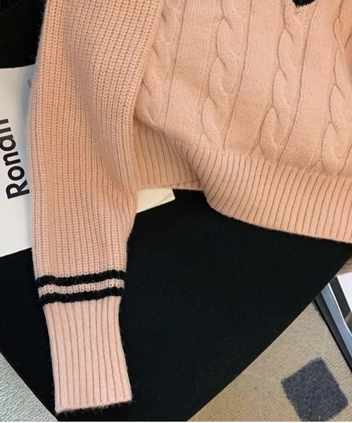 VIBGYOR（ヴィブジョー）の「短丈 ニットセーター ウサギ(BDS)（ニット/セーター・メンズ・ピンク/グリーン/ホワイト・FREE）」の5枚目の写真