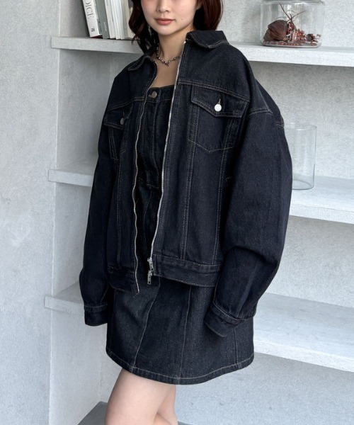 archives(アルシーヴ)の「フロントボタンデニムミニキャミワンピース(ワンピース・レディース・グレー/ブラック・MEDIUM)」の14枚目の写真