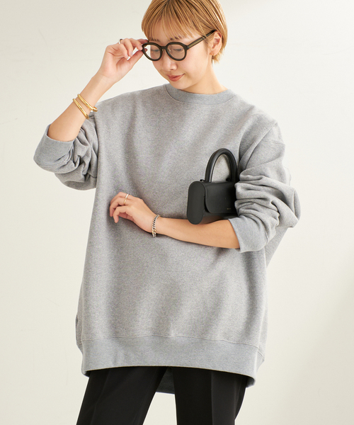 plage（プラージュ）の「コウデンシ BIGウラケプルオーバー（スウェット・レディース・ホワイト/チャコールグレー・FREE）」の4枚目の写真