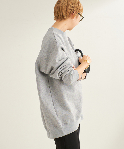 plage（プラージュ）の「コウデンシ BIGウラケプルオーバー（スウェット・レディース・ホワイト/チャコールグレー・FREE）」の7枚目の写真