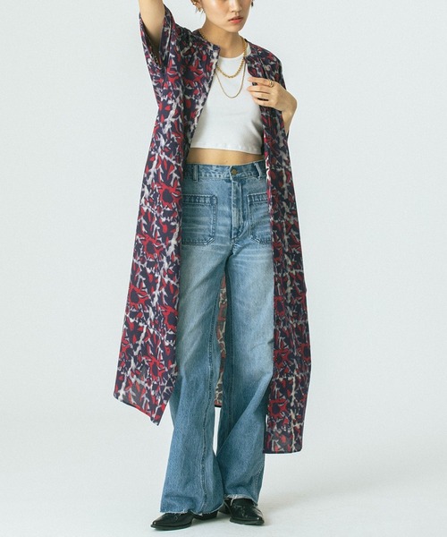 セール】(GENE HEAVENS)INDIGO FLOWER SHIRTS OP（ワンピース