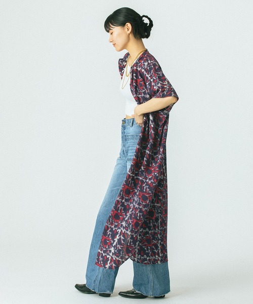 ROSE BUD - ローズバッド  GENE HEAVEN ビッグシャツ セール】(GENE HEAVENS)INDIGO FLOWER SHIRTS OP（ワンピース