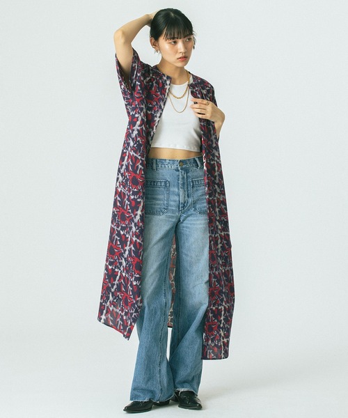 ROSE BUD(ローズバッド)の「(GENE HEAVENS)INDIGO FLOWER SHIRTS OP(ワンピース・レディース・レッド・ONE SIZE)」の13枚目の写真