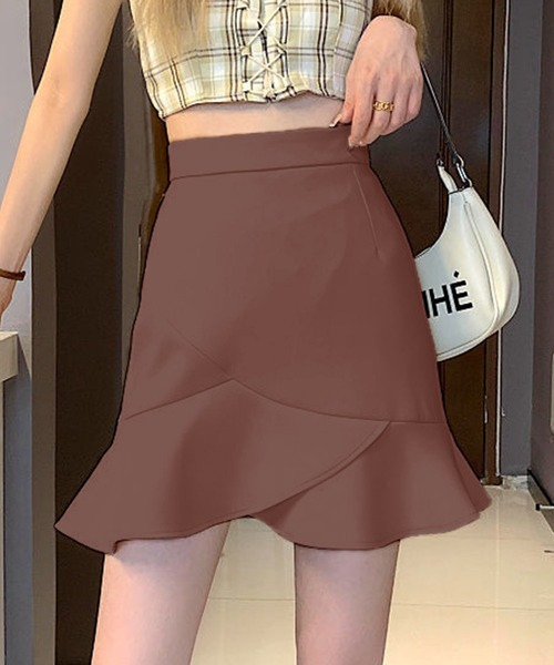 Jasmine Grandiflorum(ジャスミングランディフローラム)の「【Jasmine】裾フレアミニマーメイドスカート(スカート・レディース・ブラック/バーガンディー/ベージュ・SMALL/MEDIUM)」の8枚目の写真