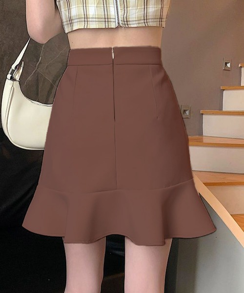 Jasmine Grandiflorum(ジャスミングランディフローラム)の「【Jasmine】裾フレアミニマーメイドスカート(スカート・レディース・ブラック/バーガンディー/ベージュ・SMALL/MEDIUM)」の9枚目の写真