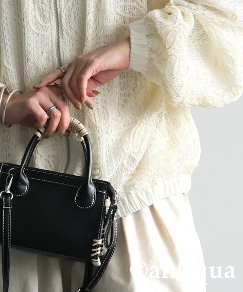 antiqua(アンティカ)の「レーステープブルゾン(ブルゾン・レディース・ナチュラル/ブラック・ONESIZE)」の10枚目の写真