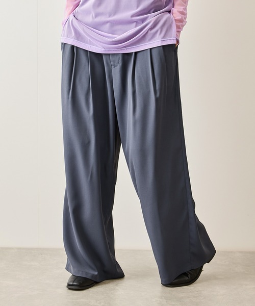 JUNRED（ジュンレッド）の「3タックスーパーワイドパンツ（スラックス・メンズ・ブラック/チャコールグレー/ブルー系その他4・S/M/L）」の19枚目の写真
