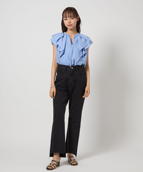 EMMEL REFINES(エメルリファインズ)の「<EMMEL REFINES>EM フィブリルサテン Wケープ ブラウス(シャツ/ブラウス・レディース・ブラック/ライトブルー/ホワイト・FREE)」の12枚目の写真