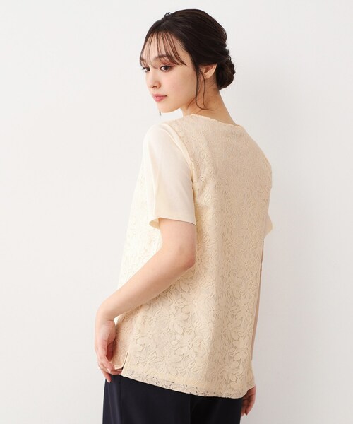 LAURA ASHLEY(ローラアシュレイ)の「【人気デザインがアップデート!洗える】身頃レースTシャツ(Tシャツ/カットソー・レディース・オフホワイト/ライトグリーン/ネイビー・40/38)」の21枚目の写真
