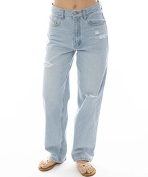BILLABONG レディース 【BBG BEACHLOVERJEANS】 BASIC CRUSH STRAIGHT DENIM デニムパンツ 【2025年春夏モデル】/ビラボンストレートシルエットロングデニムパンツ