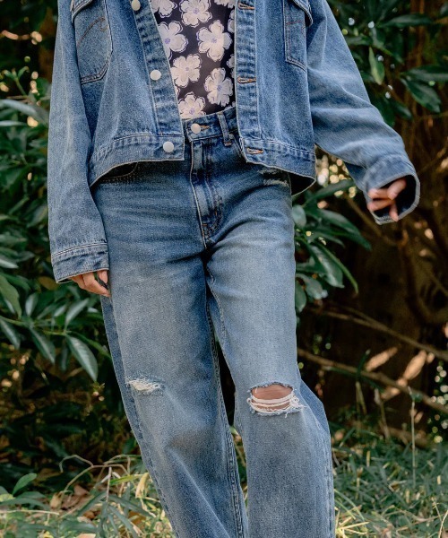 BILLABONG(ビラボン)の「BILLABONG レディース 【BBG BEACHLOVERJEANS】 BASIC CRUSH STRAIGHT DENIM デニムパンツ 【2025年春夏モデル】/ビラボンストレートシルエットロングデニムパンツ(デニムパンツ・レディース・ライトブルー/ブルー・SMALL/MEDIUM/LARGE)」の8枚目の写真