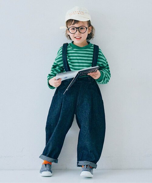 p.premier（ピードットプルミエ）の「【ジュニア対応】ボーダー長袖Tシャツ（Tシャツ/カットソー・キッズ・イエロー/レッド/グリーン/ブラウン・140/130/120/110/100/90/80）」の7枚目の写真