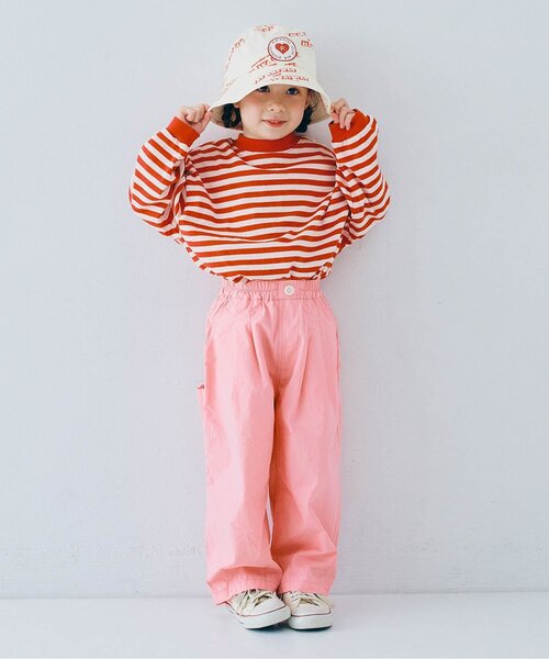 p.premier（ピードットプルミエ）の「【ジュニア対応】ボーダー長袖Tシャツ（Tシャツ/カットソー・キッズ・イエロー/レッド/グリーン/ブラウン・140/130/120/110/100/90/80）」の10枚目の写真