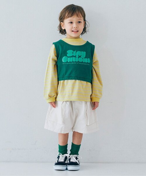 p.premier（ピードットプルミエ）の「【ジュニア対応】ボーダー長袖Tシャツ（Tシャツ/カットソー・キッズ・イエロー/レッド/グリーン/ブラウン・140/130/120/110/100/90/80）」の12枚目の写真