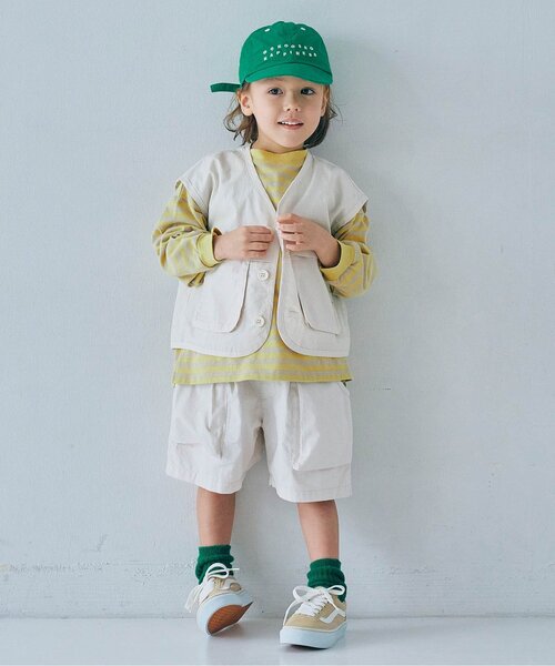 p.premier（ピードットプルミエ）の「【ジュニア対応】ボーダー長袖Tシャツ（Tシャツ/カットソー・キッズ・イエロー/レッド/グリーン/ブラウン・140/130/120/110/100/90/80）」の14枚目の写真