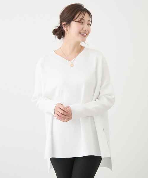 Jayro(ジャイロ)の「ビッグシルエットニット(Tシャツ/カットソー・レディース・ブルー/ホワイト/レッド・FREE)」の1枚目の写真
