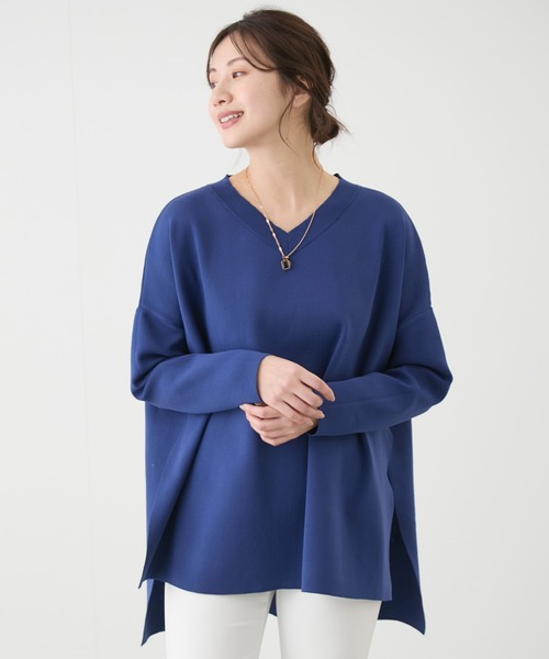 Jayro(ジャイロ)の「ビッグシルエットニット(Tシャツ/カットソー・レディース・ブルー/ホワイト/レッド・FREE)」の2枚目の写真