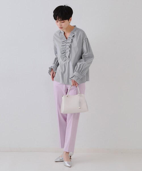 OPAQUE.CLIP（オペークドットクリップ）の「【2WAY】バイカラーミドルボストンバッグ（ボストンバッグ・レディース・ブラック系4/アイボリー系4/ライトグレー系4/ベージュ系その他7/ブラウン系8・00）」の21枚目の写真