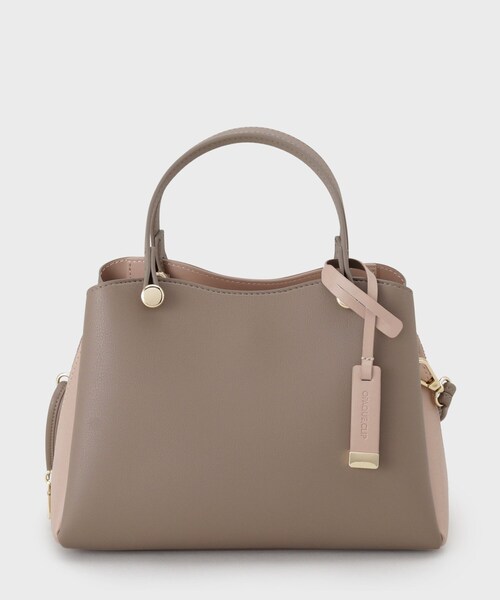 OPAQUE.CLIP（オペークドットクリップ）の「【2WAY】バイカラーミドルボストンバッグ（ボストンバッグ・レディース・ブラック系4/アイボリー系4/ライトグレー系4/ベージュ系その他7/ブラウン系8・00）」の6枚目の写真